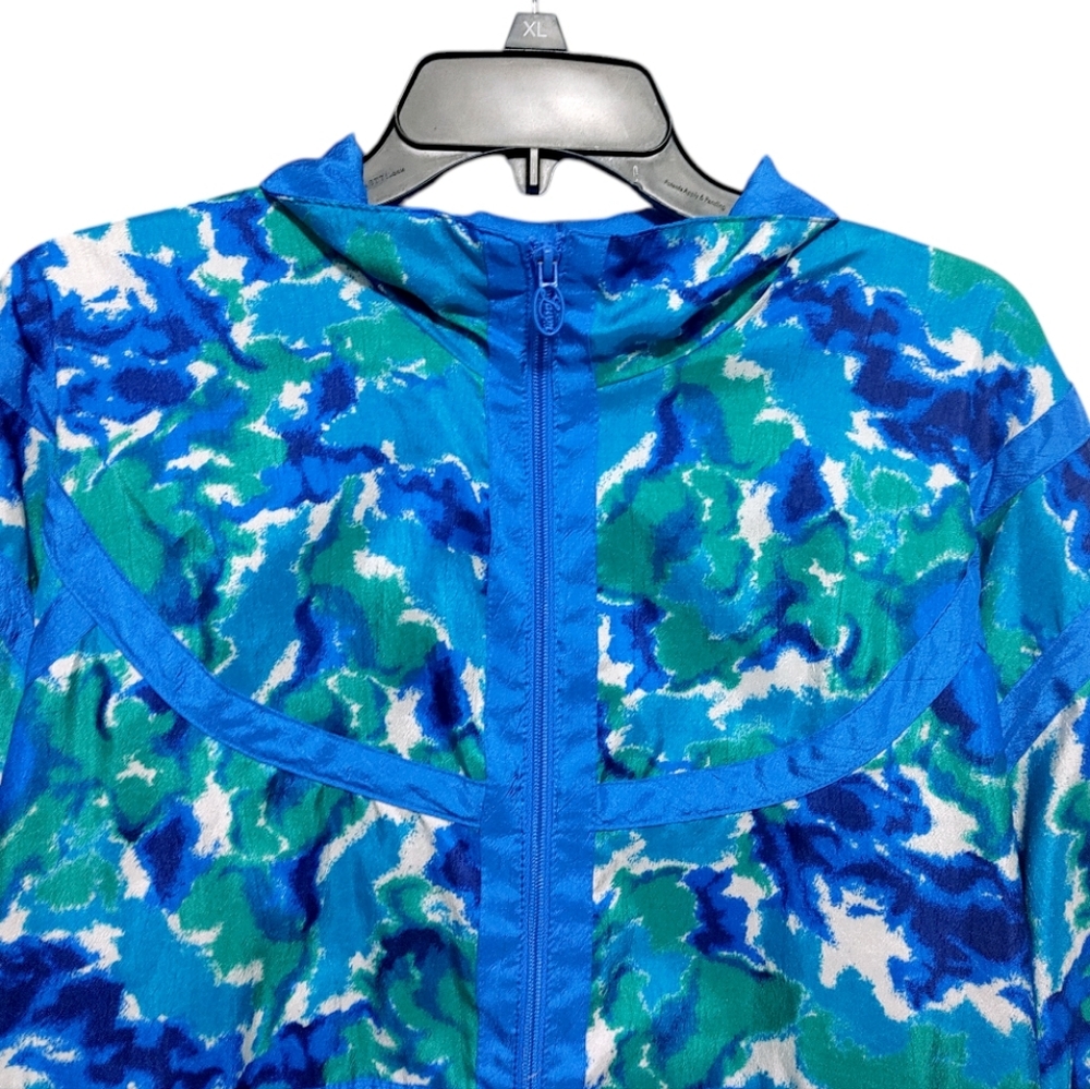 Vintage Lavon Blue Green 80s 90s Windbreak Track Jacket Women's Size Large - Picture 3 of 8